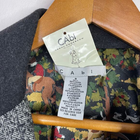 Cabi Wool Tweed Equestrian Fox Hunt Riding Jacket Blazer Black Herringbone 8 629 - Picture 12 of 13